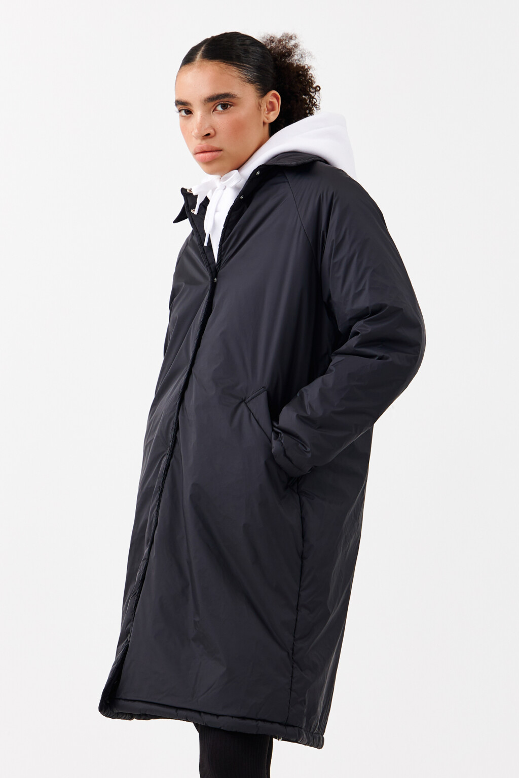 Куртка-рубашка удлиненная ультралегкая - цвет черный - 2