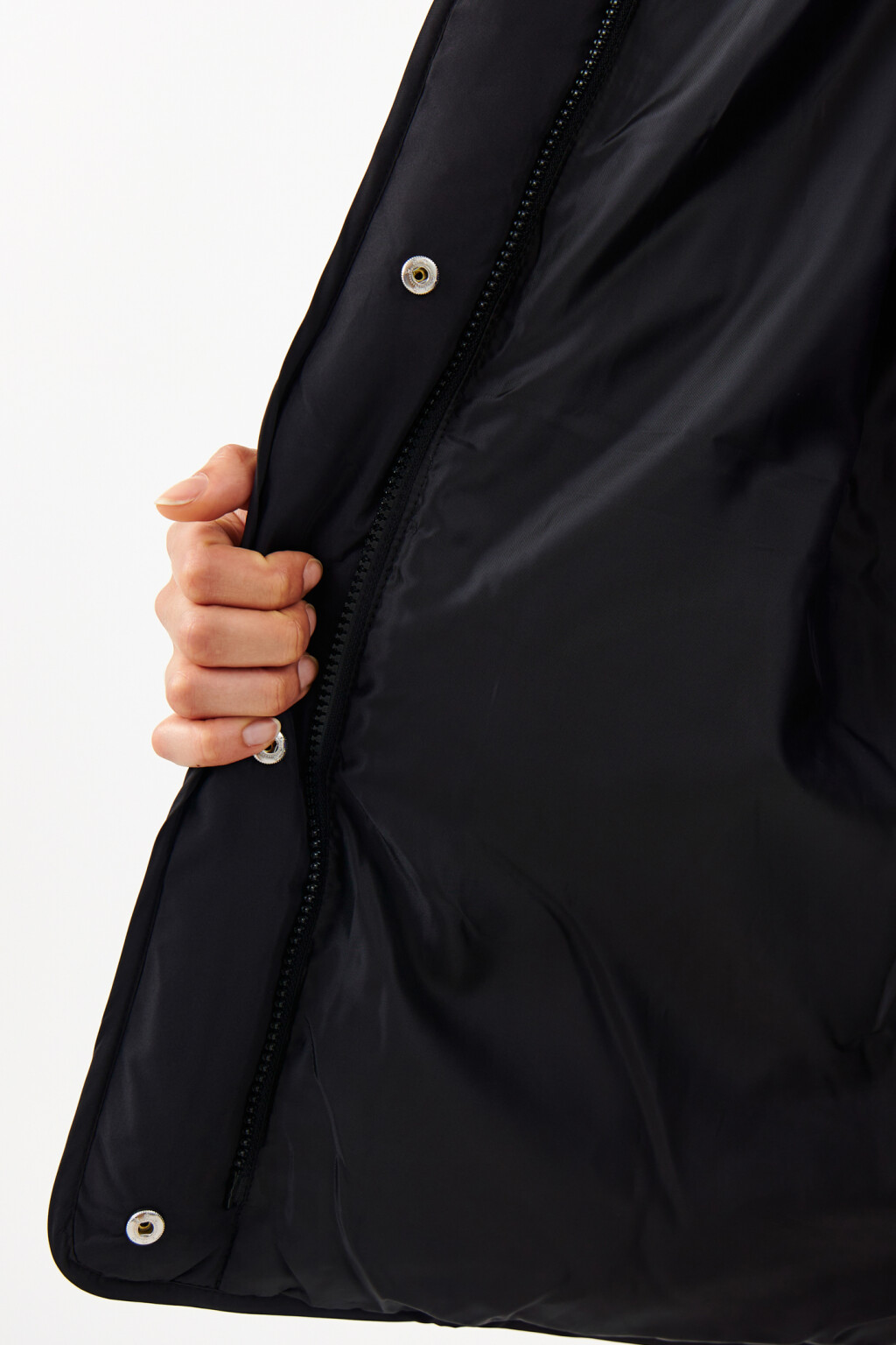 Куртка oversize стеганая с капюшоном - цвет черный - 7