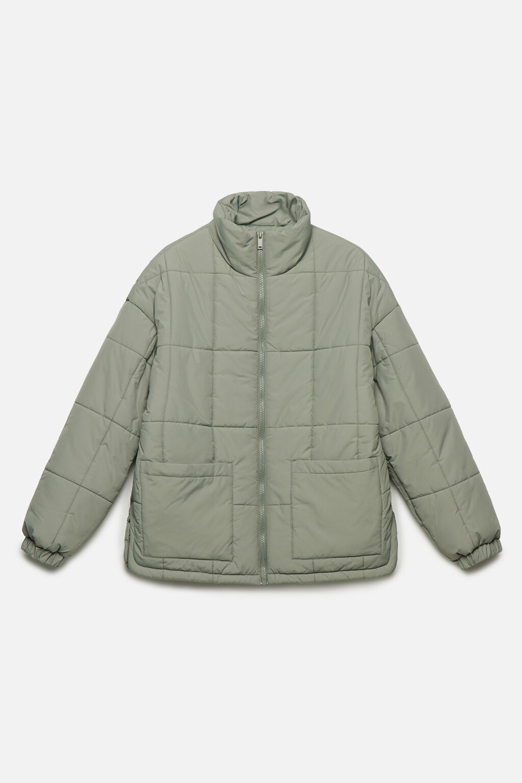 Куртка oversize стеганая с воротником-стойкой - цвет зеленый - 9