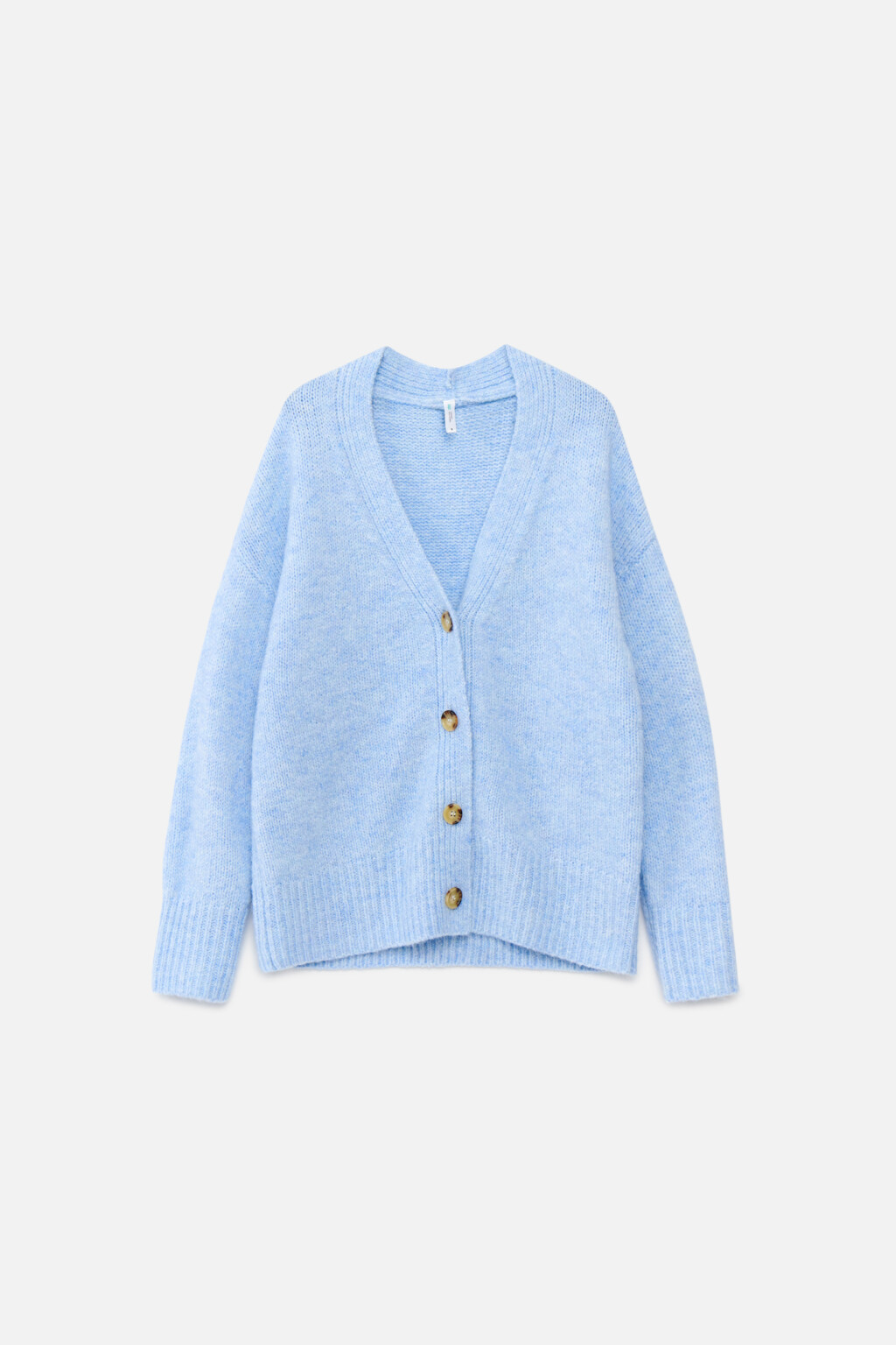 Кардиган вязаный oversize на пуговицах - цвет голубой - 7