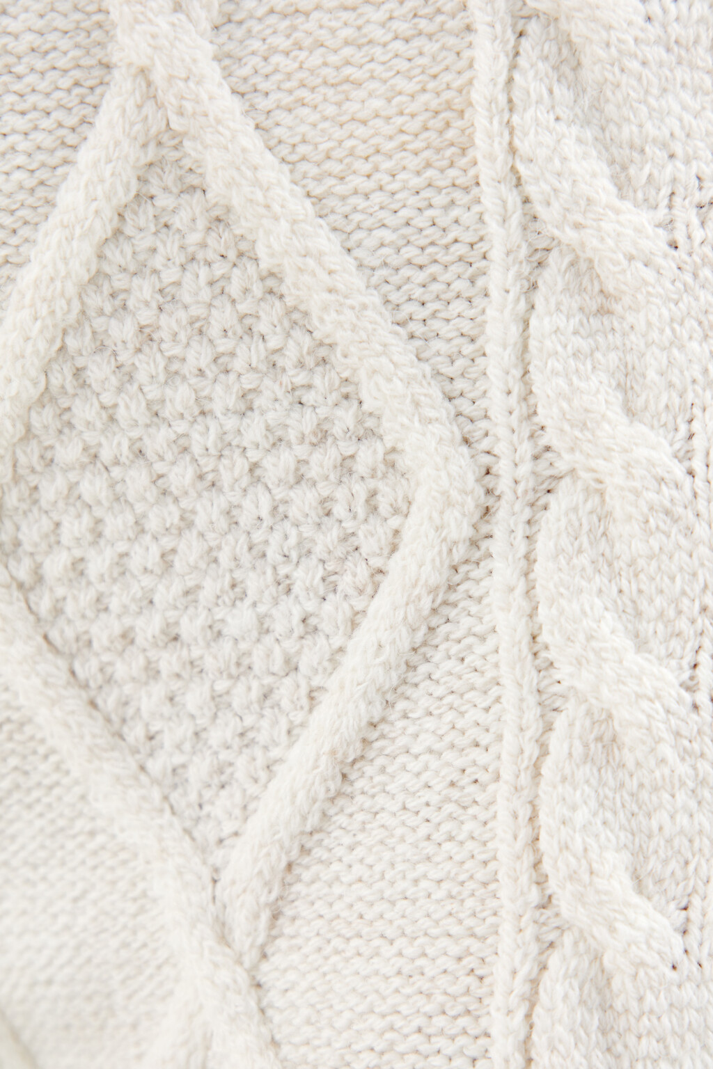 Брюки вязаные с узором-косичкой - цвет бежевый - 6