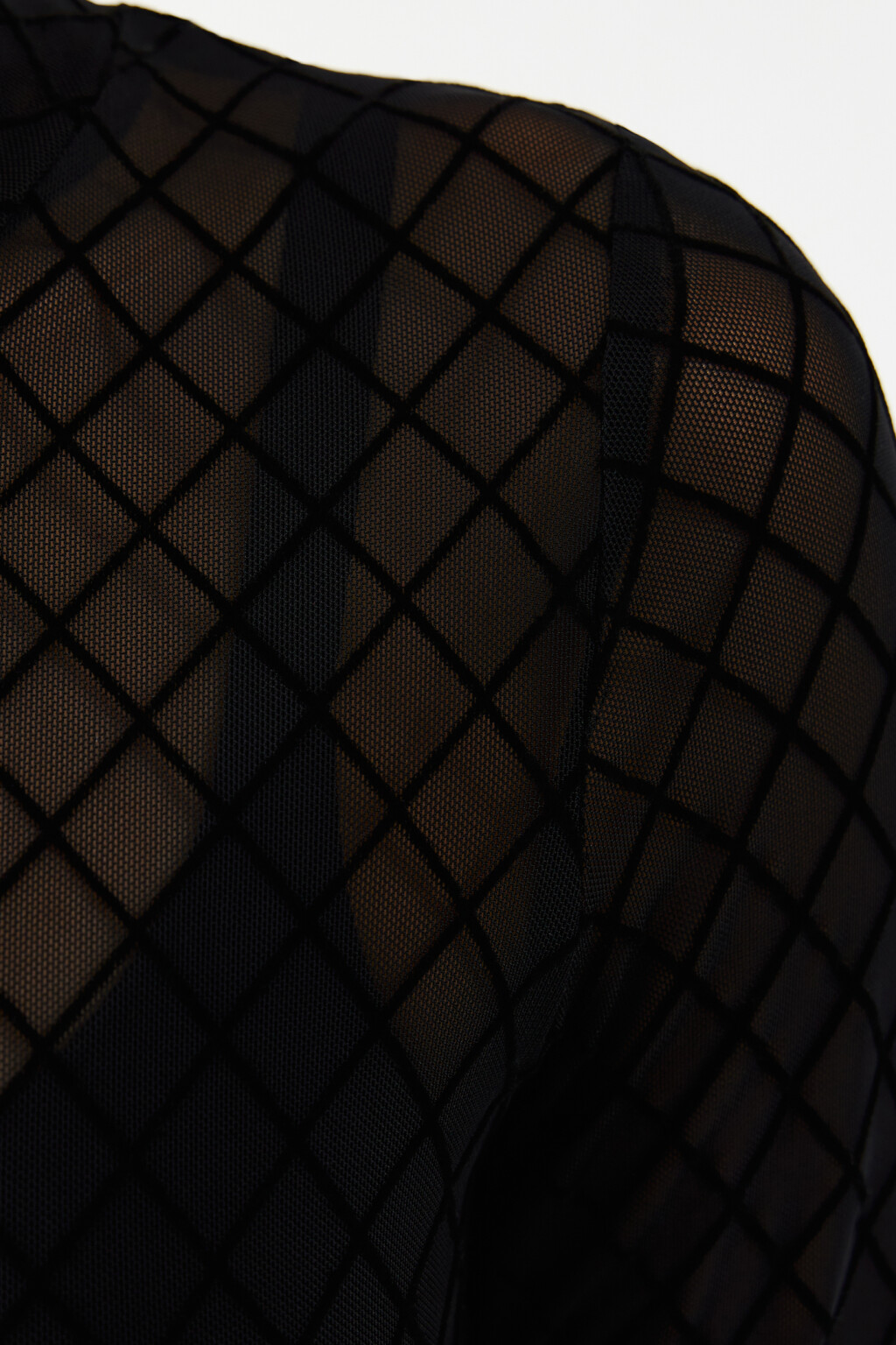 блузка-боди облегающая сетчатая - цвет черный - 5