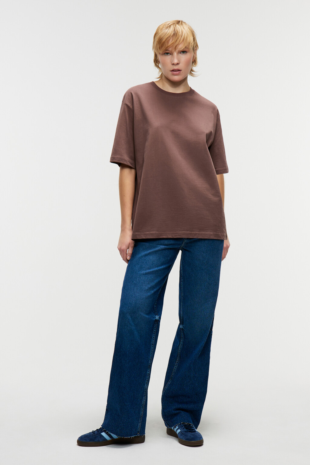 Футболка хлопковая свободного кроя - цвет бежевый - 4