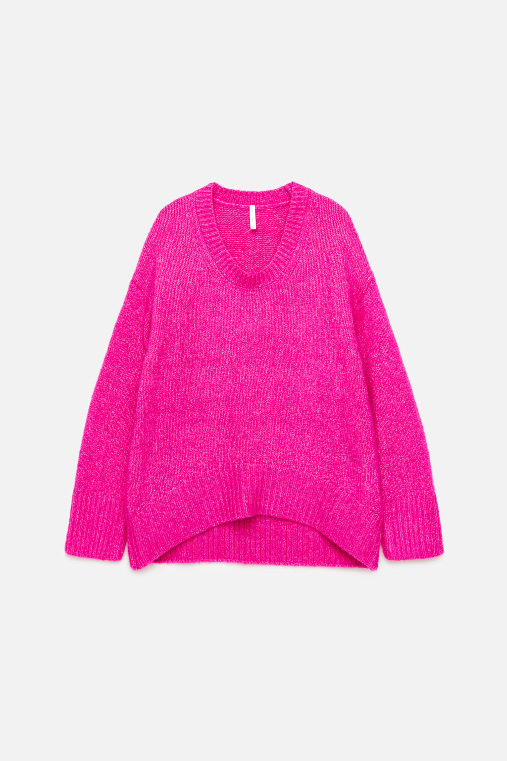 Свитер тонкой вязки с шерстью и альпака - цвет розовый - 7