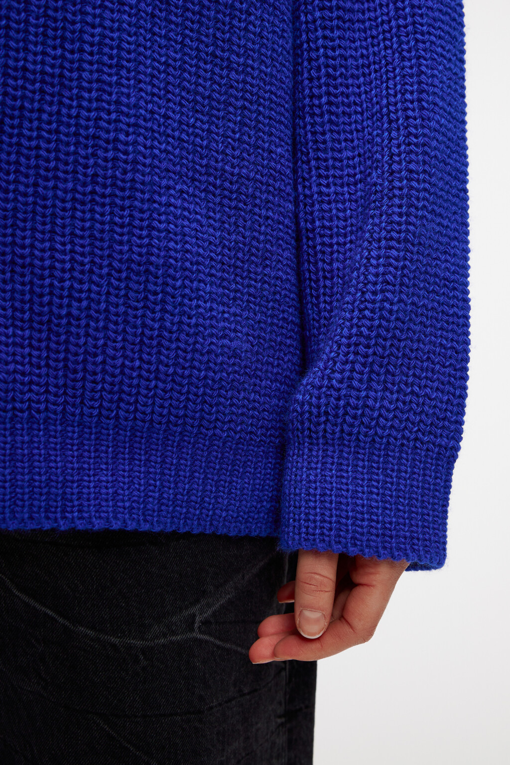 Свитер oversize акриловый тонкой вязки - цвет синий - 7
