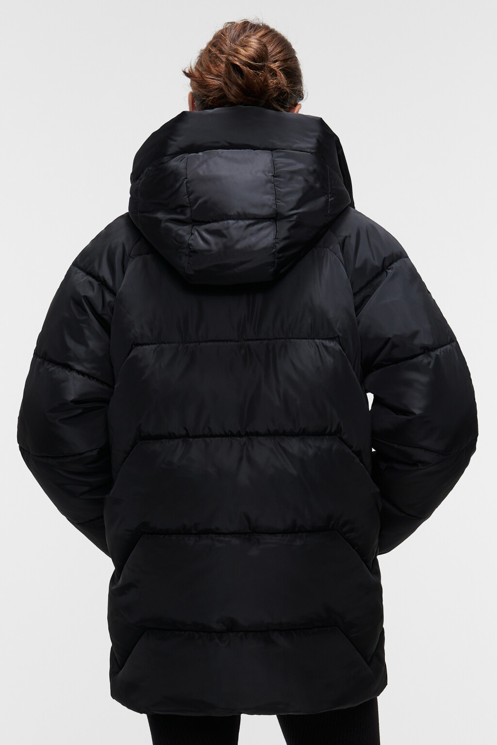 Куртка oversize стеганая с капюшоном - цвет черный - 3