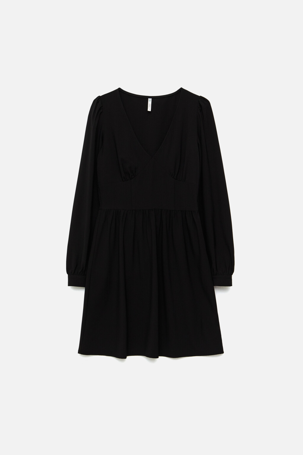 Платье приталенное с V-образным вырезом - цвет черный - 7