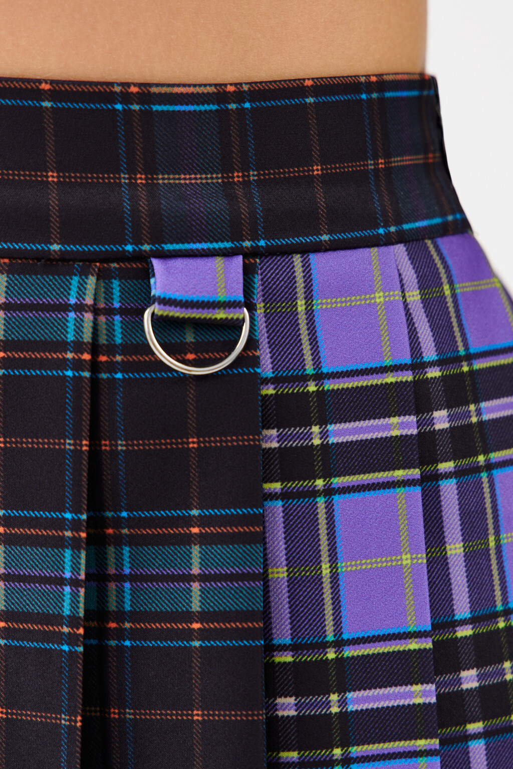Юбка мини плиссированная в клетку - цвет мультиколор - 6
