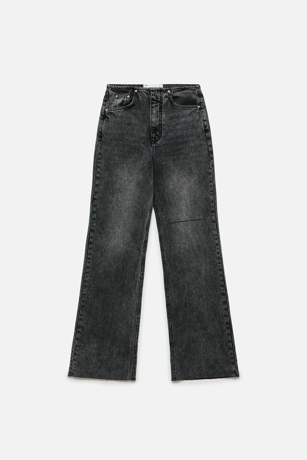 Джинсы широкие с разрезом на колене - цвет серый - 8