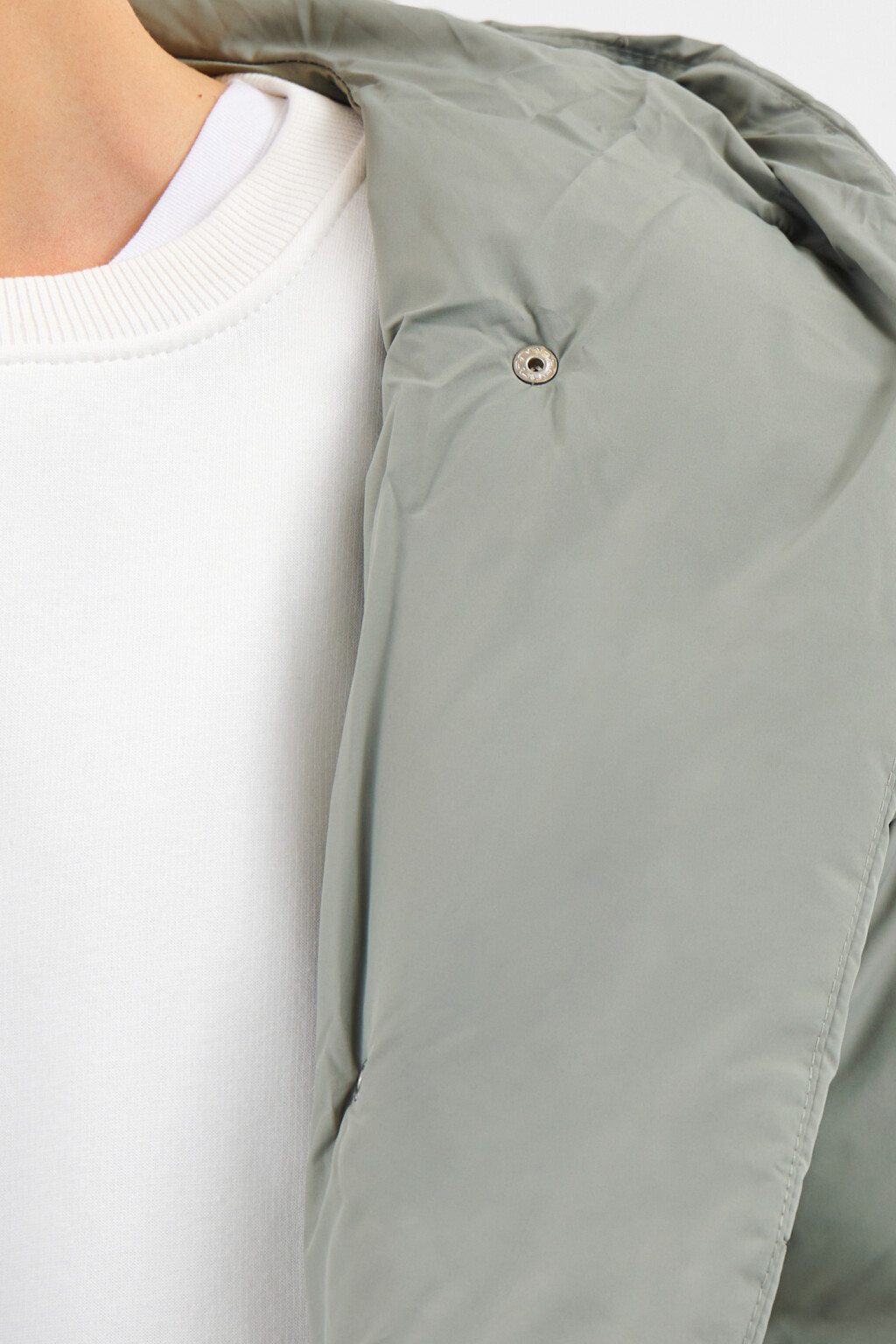 Пуховик зимний стеганый с капюшоном - цвет мятный - 5