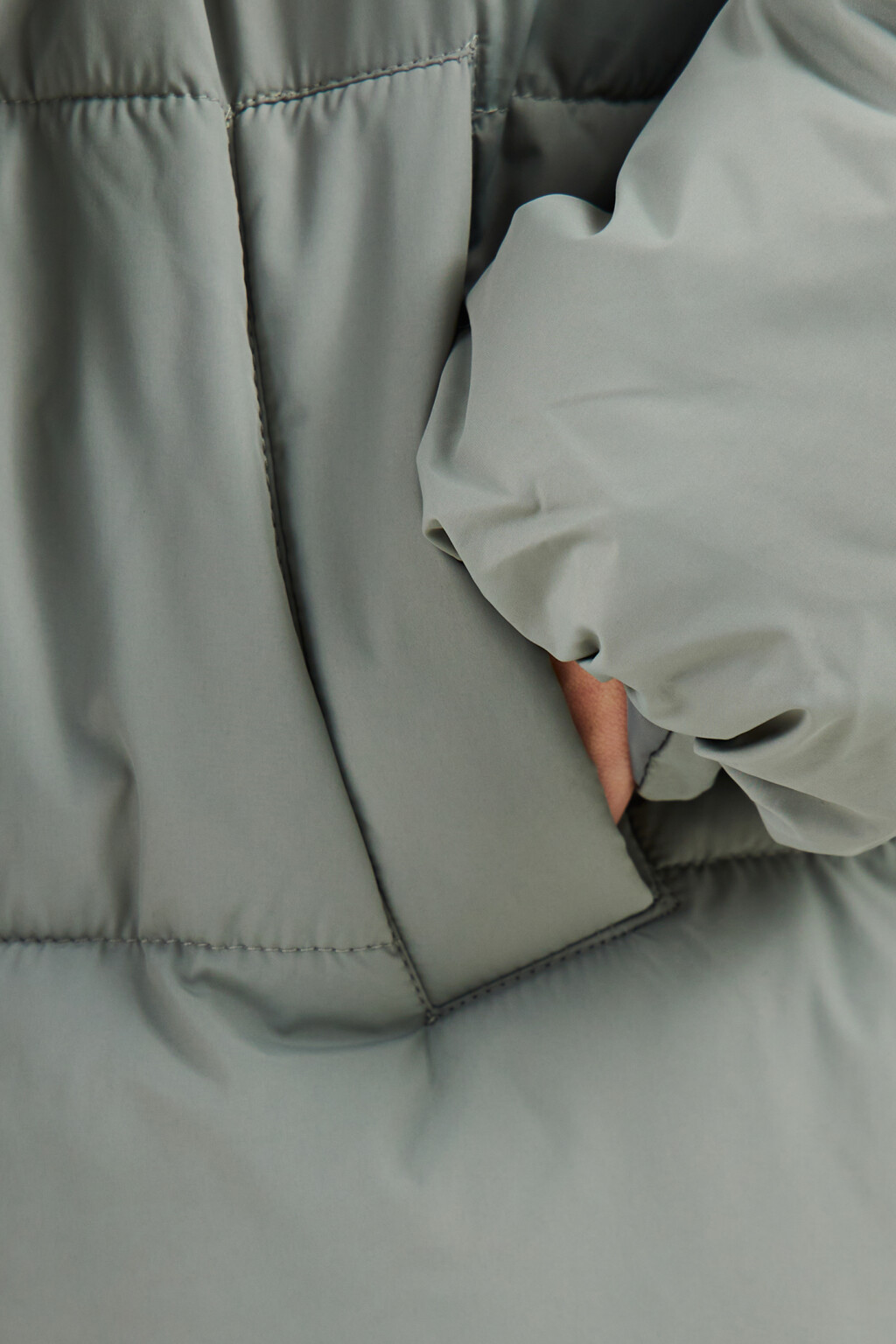 Пуховик зимний стеганый с капюшоном - цвет мятный - 6