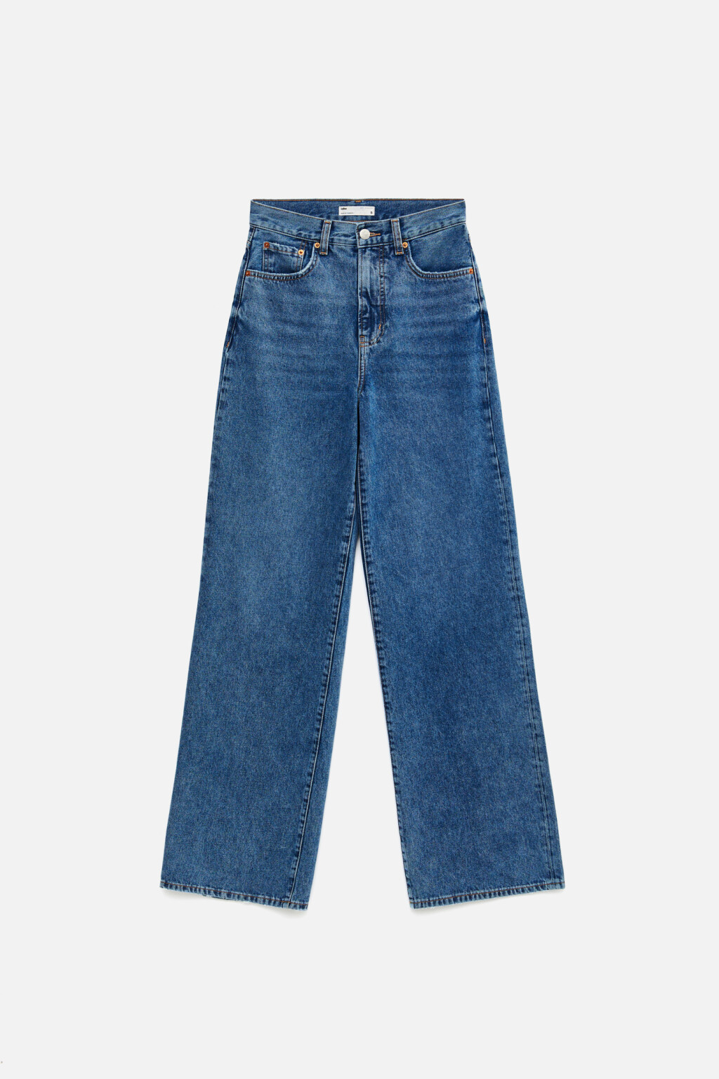 Джинсы широкие с потертостями - цвет голубой - 7