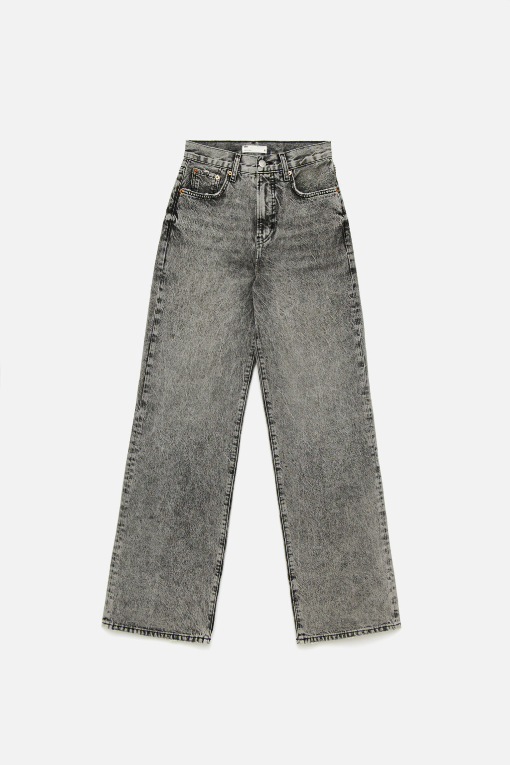 Джинсы широкие с потертостями - цвет серый - 7