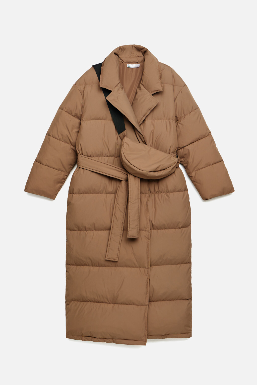 Пальто на натуральном утеплителе с сумкой - цвет коричневый - 9