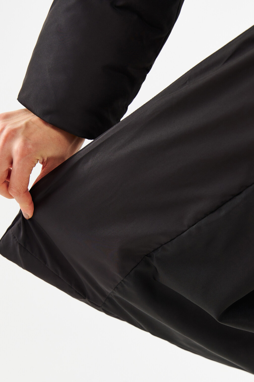 Пальто длинное утепленное с поясом - цвет черный - 6