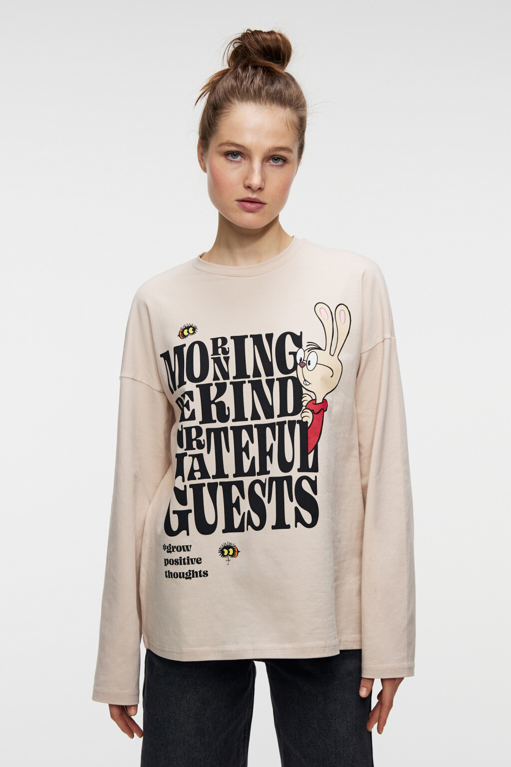 Лонгслив хлопковый с принтом Союзмультфильм - цвет бежевый - 1