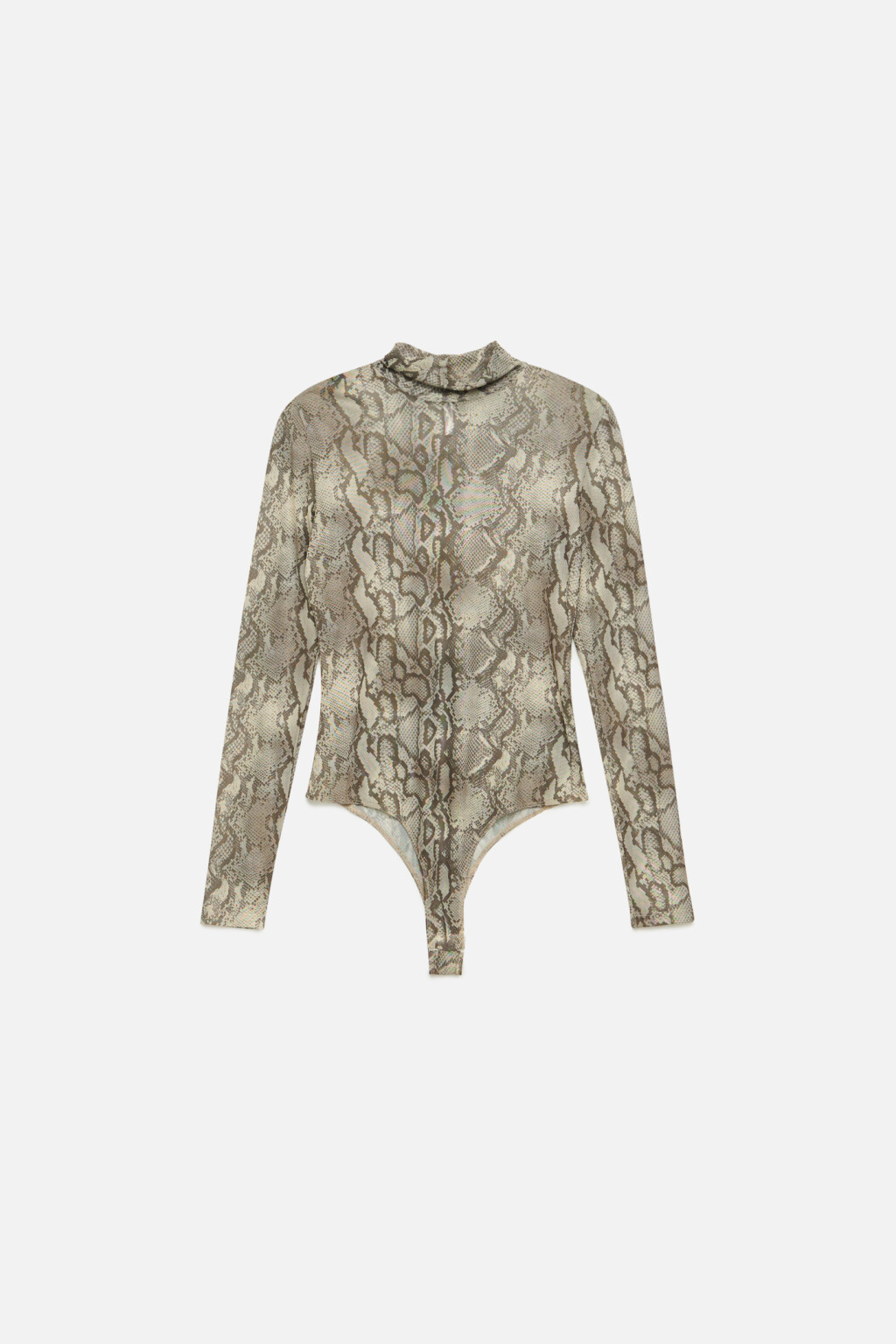 боди сетчатое облегающее с принтом - цвет бежевый - 7