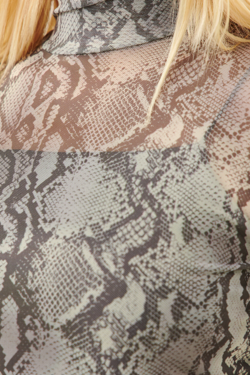 боди сетчатое облегающее с принтом - цвет бежевый - 5