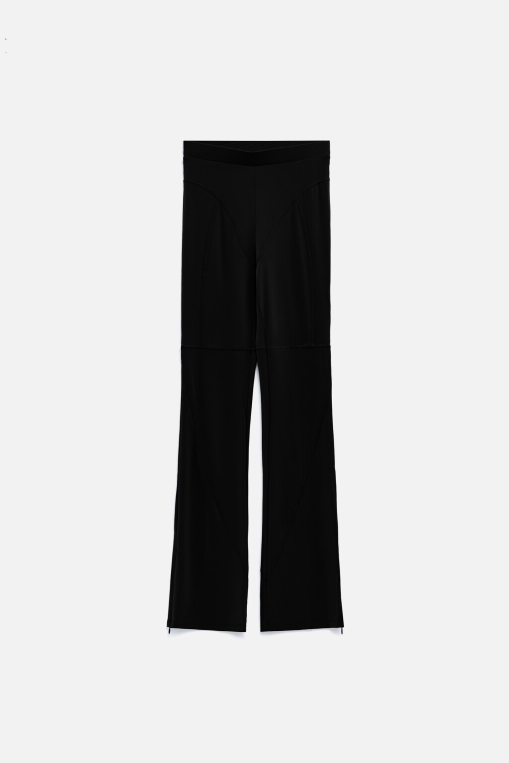 Брюки клеш спортивные с разрезами снизу - цвет черный - 7