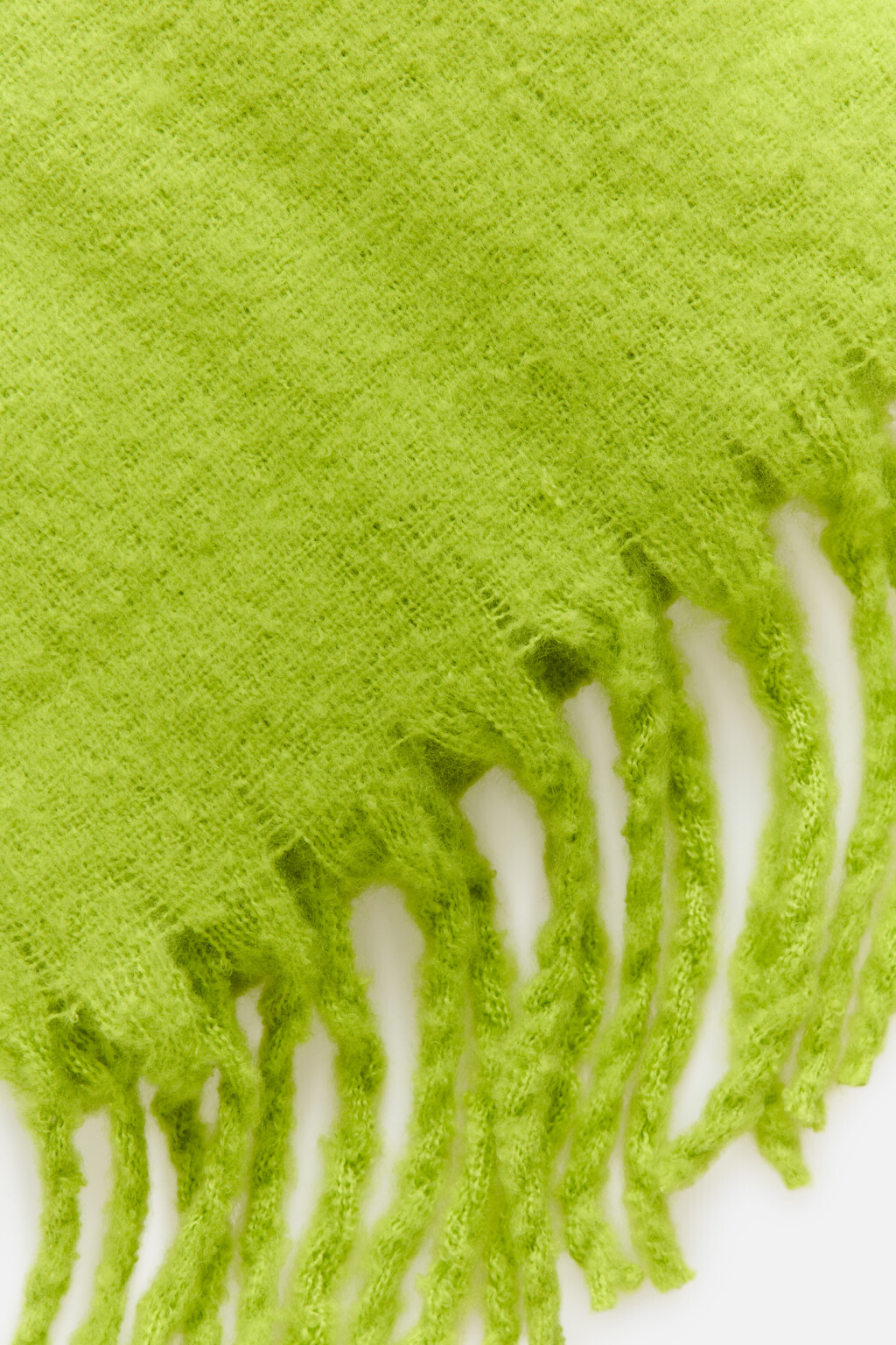 Шарф однотонный с длинной бахромой - цвет зеленый - 2