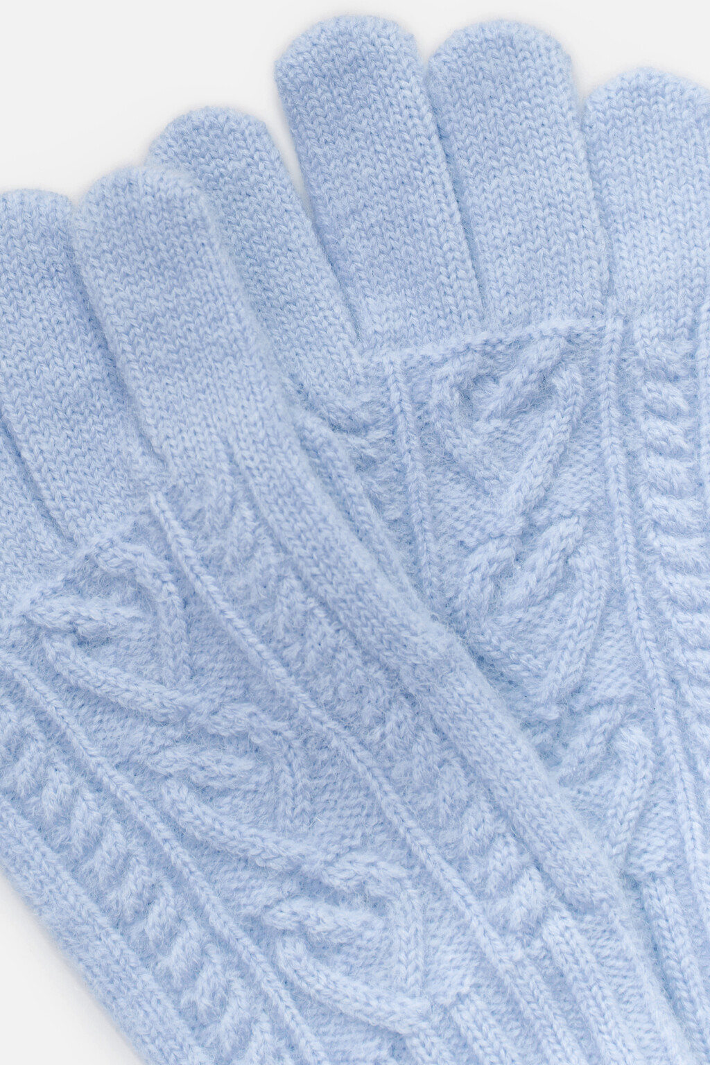 Перчатки вязаные с узором - цвет зеленый - 2