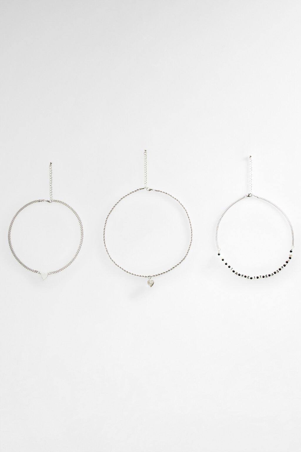 Набор шейных украшений женский - цвет серый - 1