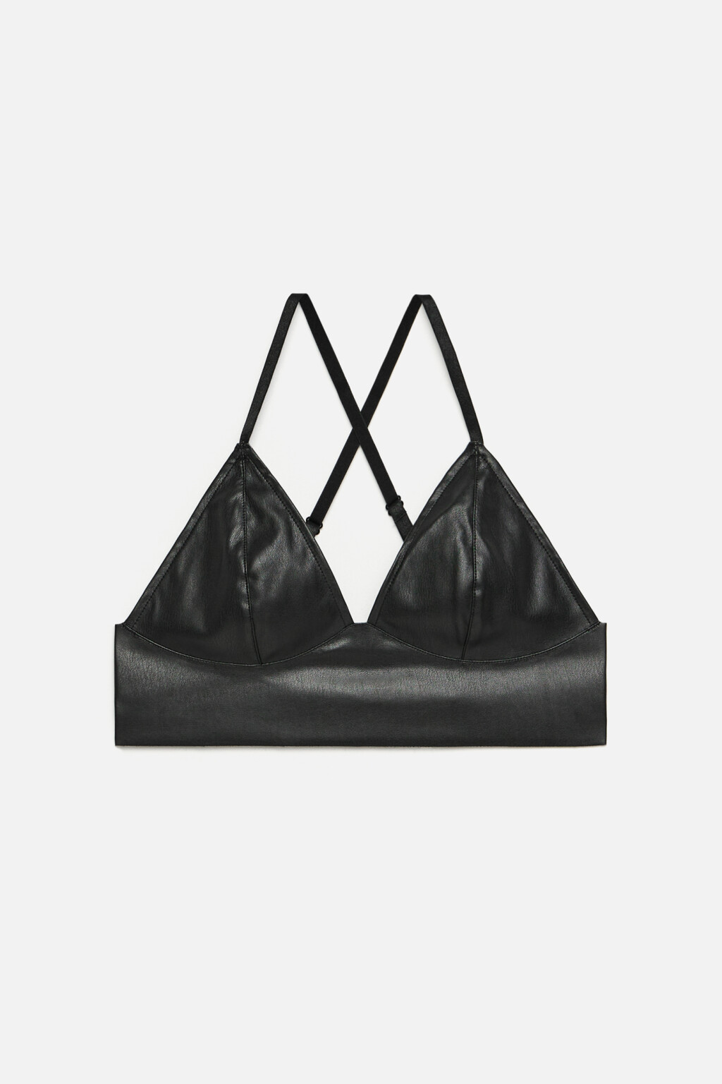Бюстгальтер-топ из искусственной кожи - цвет черный - 4