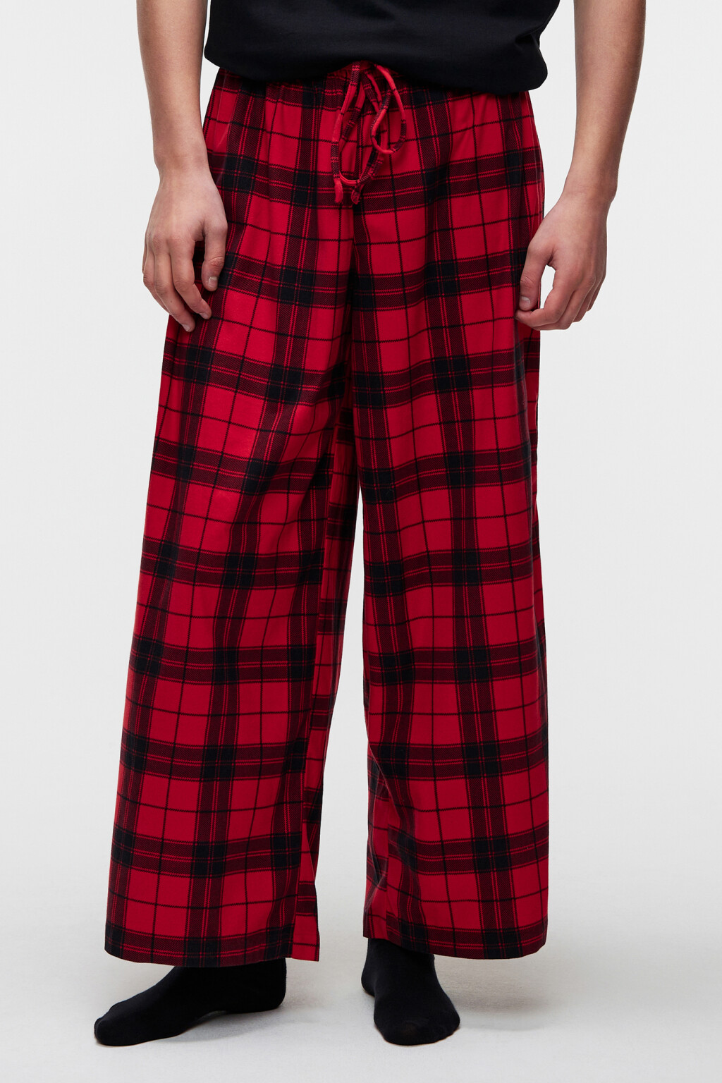 брюки пижамные клетчатые унисекс - цвет красный - 7