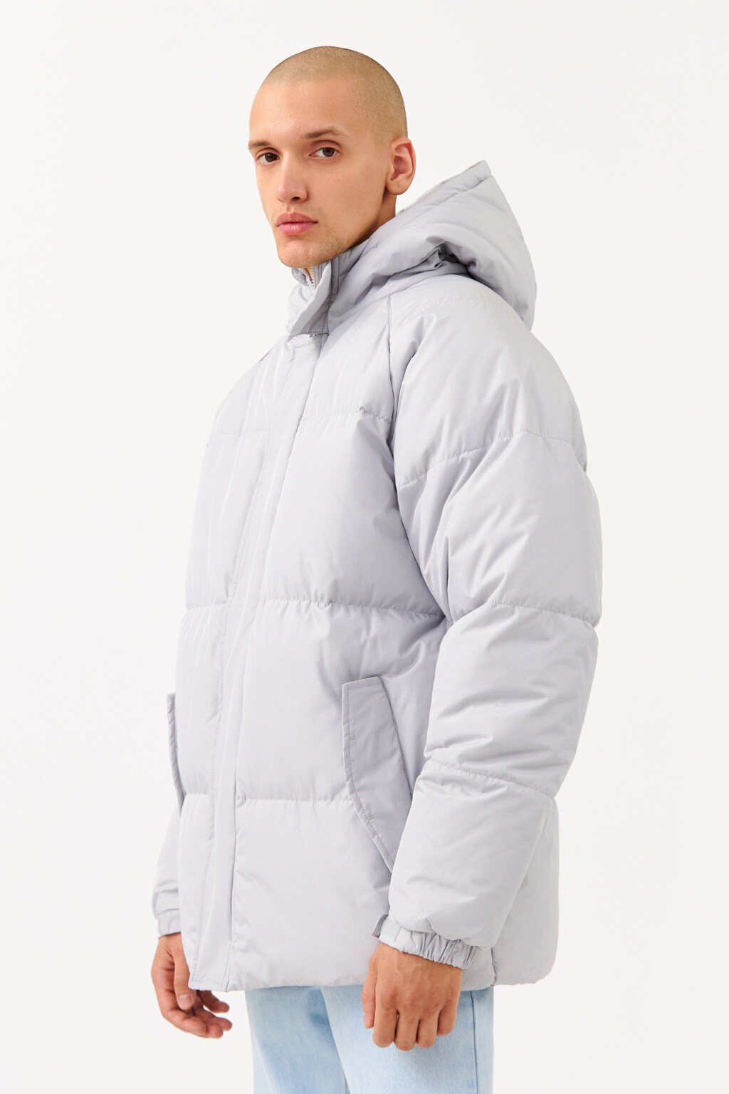 Пуховик стеганый с капюшоном - цвет оранжевый - 2