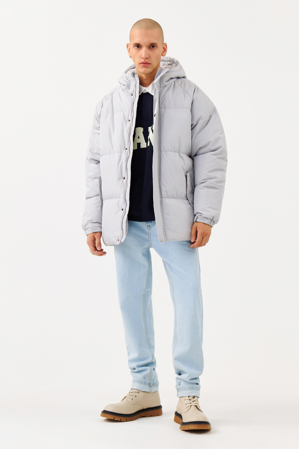 Пуховик стеганый с капюшоном - цвет оранжевый - 4