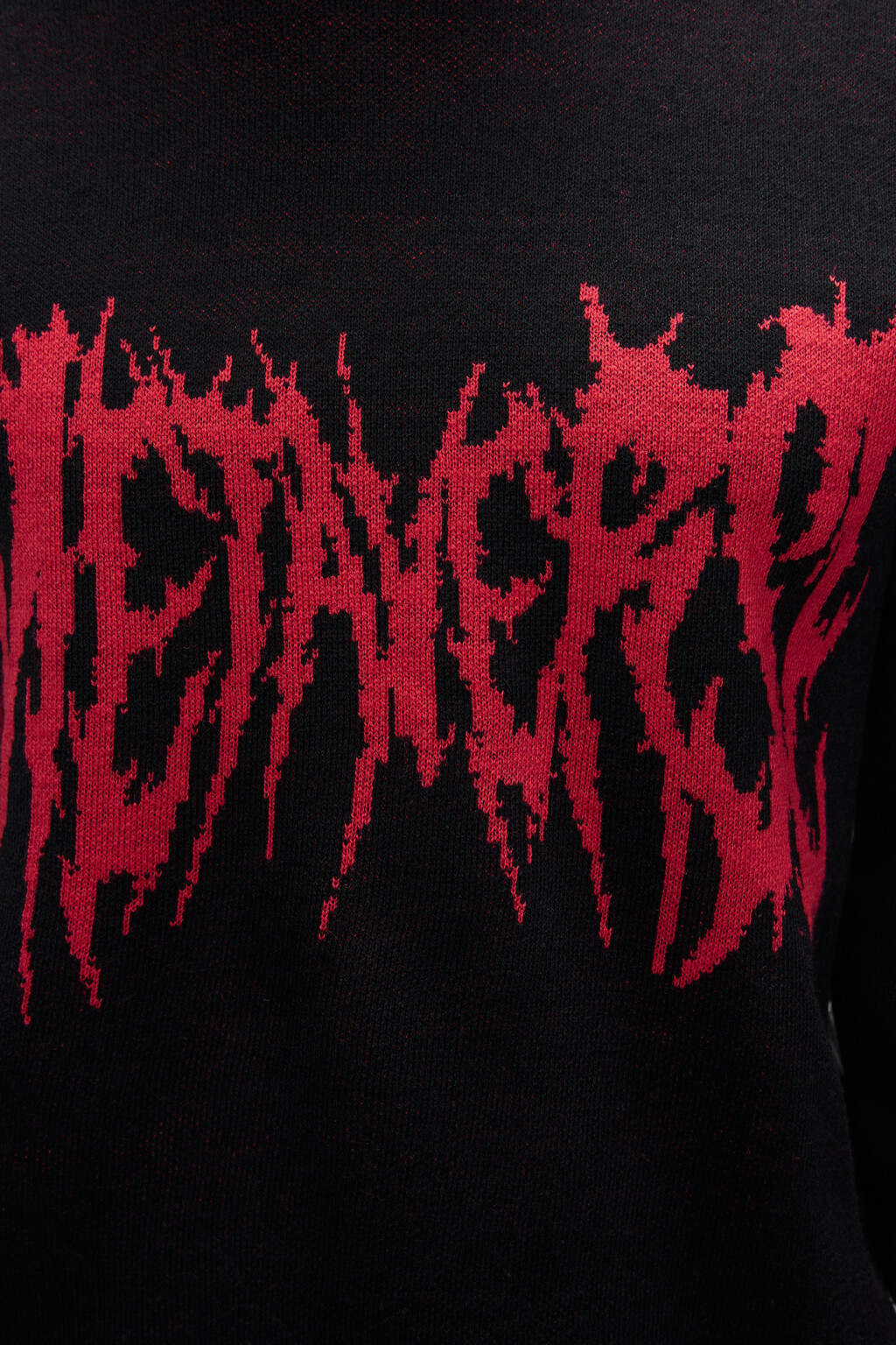 Джемпер вязаный с принтом-надписью - цвет черный - 6