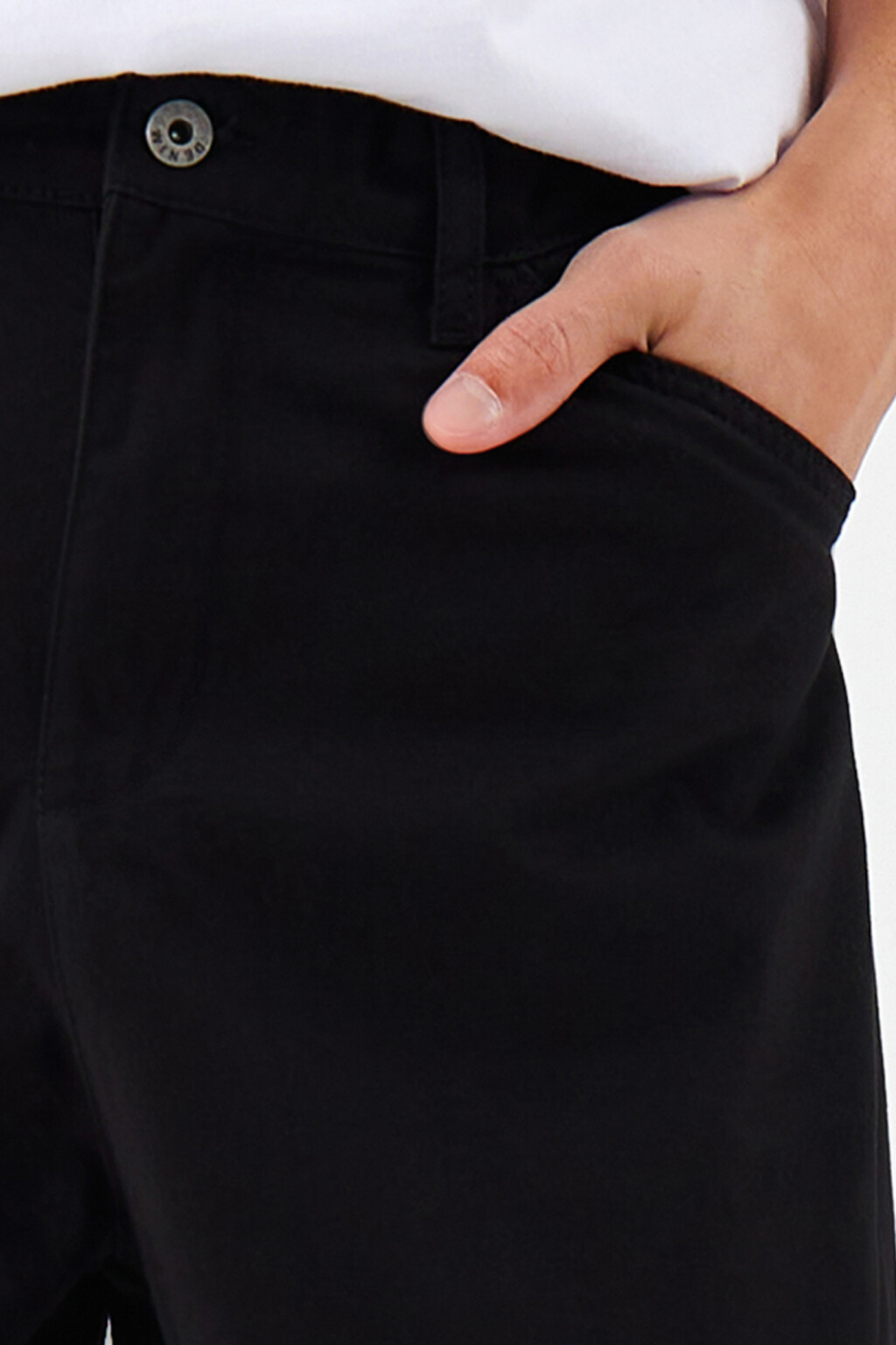 Брюки хлопковые прямые с карманами - цвет черный - 5
