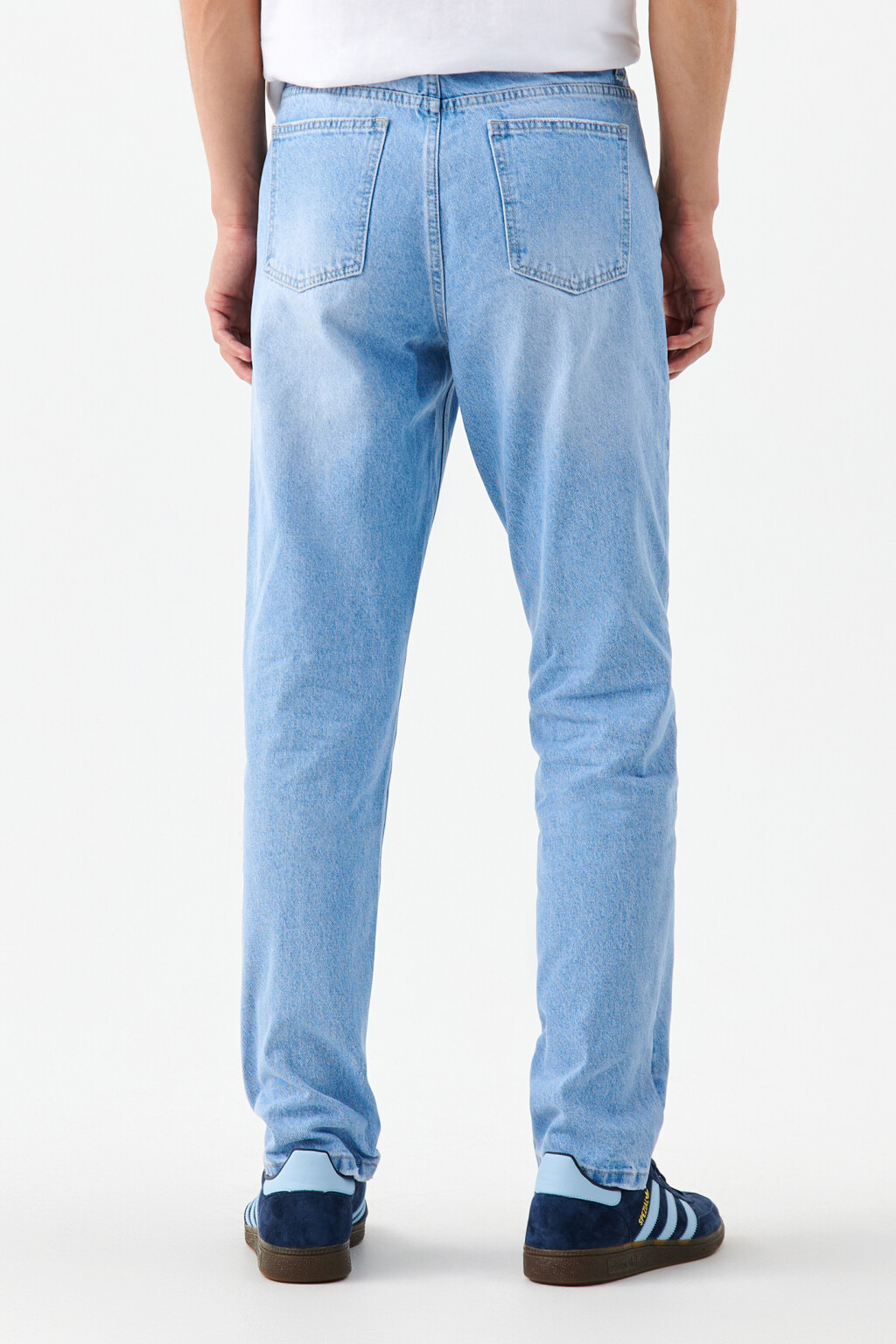 Джинсы зауженные базовые со средней посадкой - цвет голубой - 4