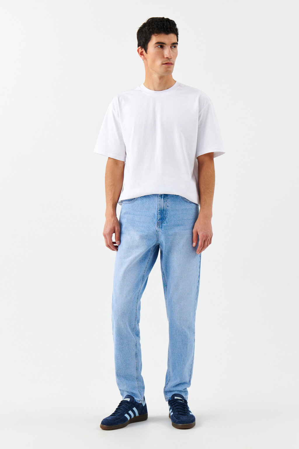 Джинсы зауженные базовые со средней посадкой - цвет голубой - 7