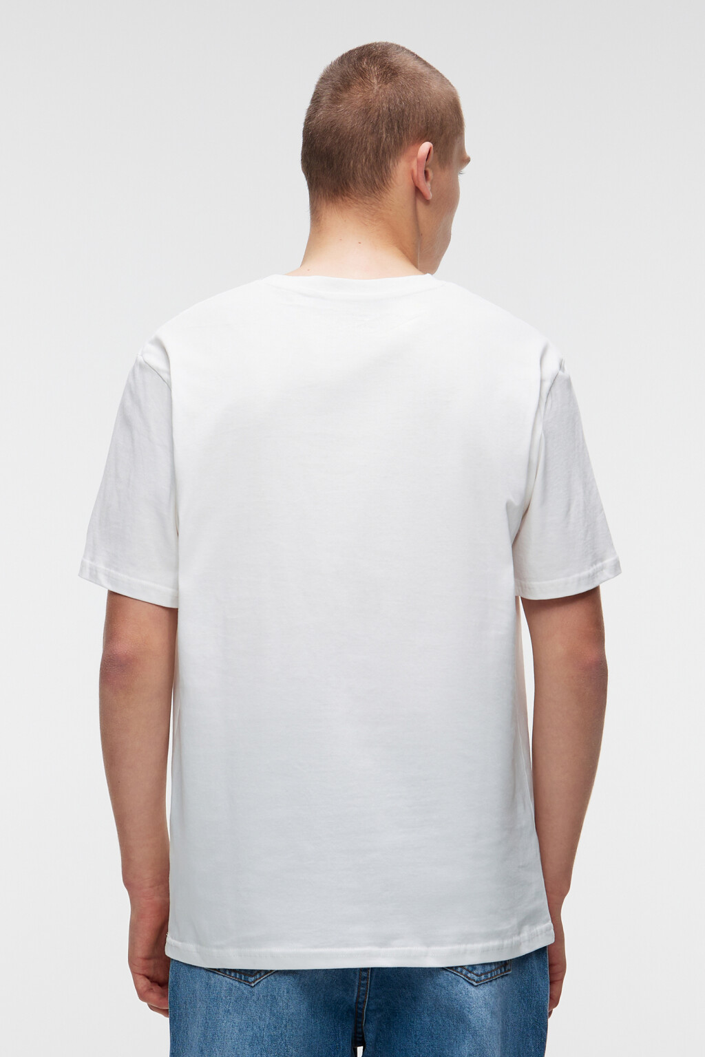Футболка хлопковая с надписью на груди - цвет белый - 3