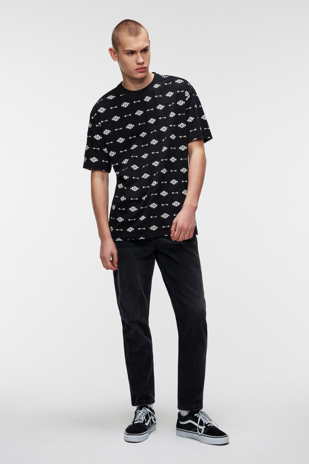 Футболка хлопковая прямого кроя - цвет мультиколор - 4