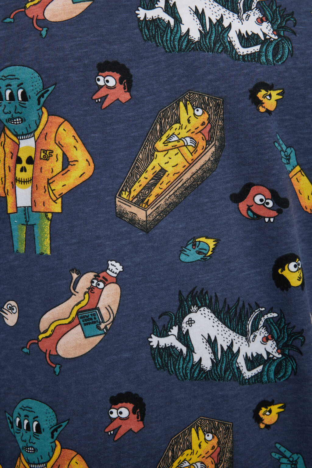 Футболка хлопковая oversize с принтом - цвет синий - 12