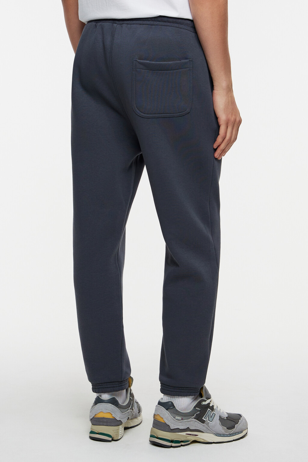 Брюки-джоггеры хлопковые с завязками - цвет серый - 4