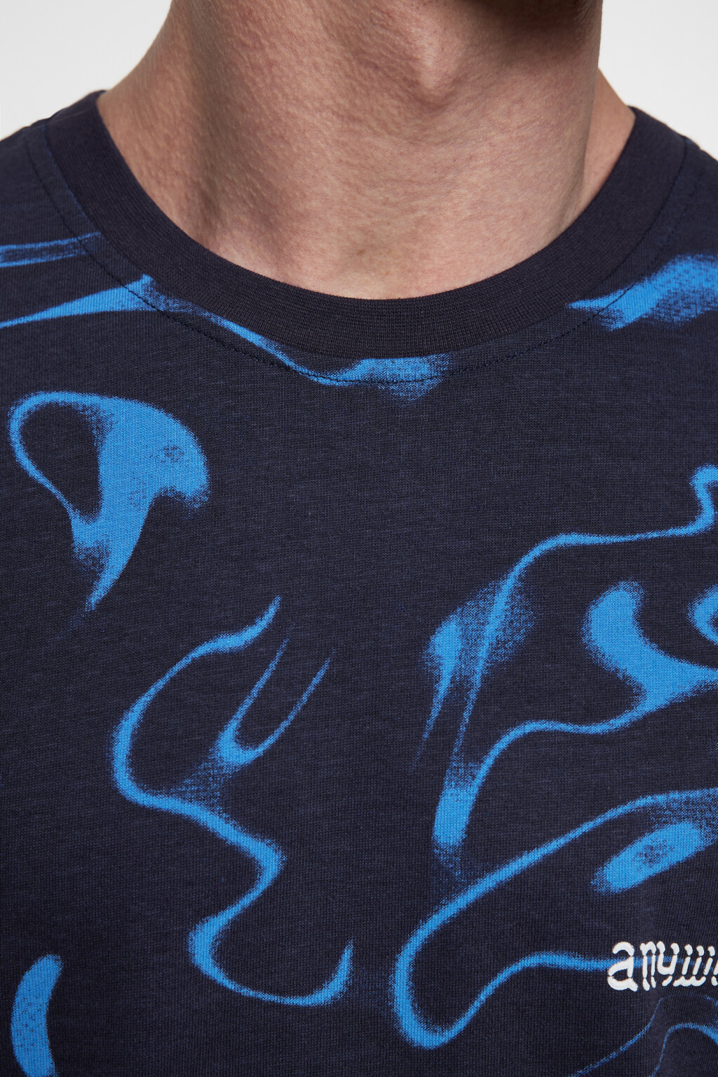 Лонгслив oversize хлопковый с принтом - цвет синий - 12
