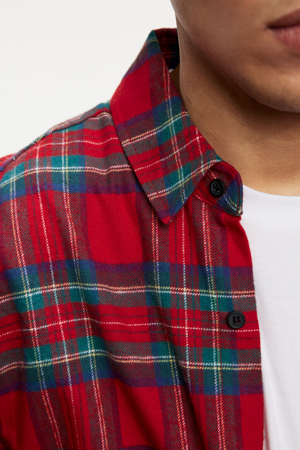 Рубашка хлопковая клетчатая прямая - цвет бордовый - 5