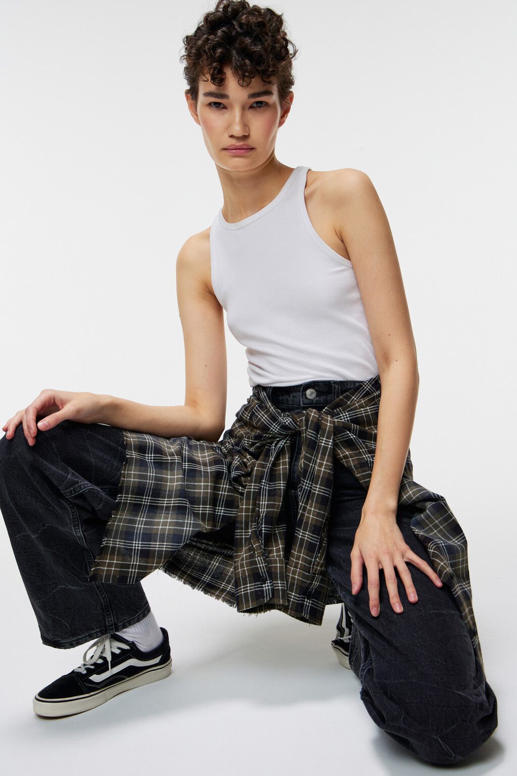 Рубашка oversize хлопковая с выбеленным эффектом - цвет зеленый - 9