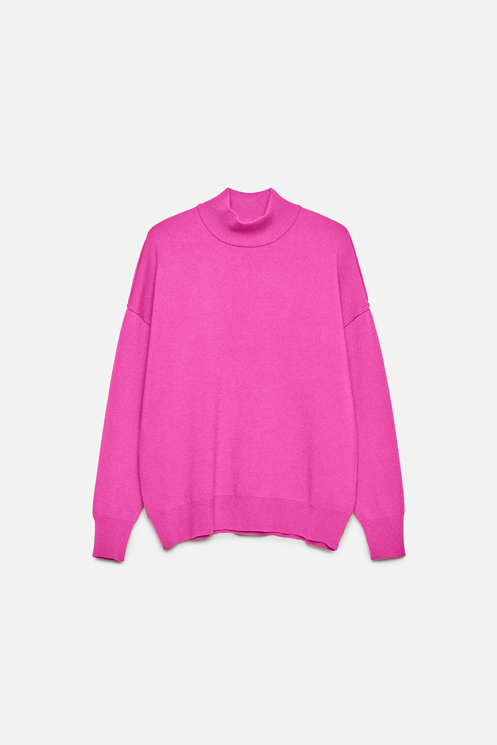 Свитер вискозный oversize с воротником-стойкой - цвет розовый - 9