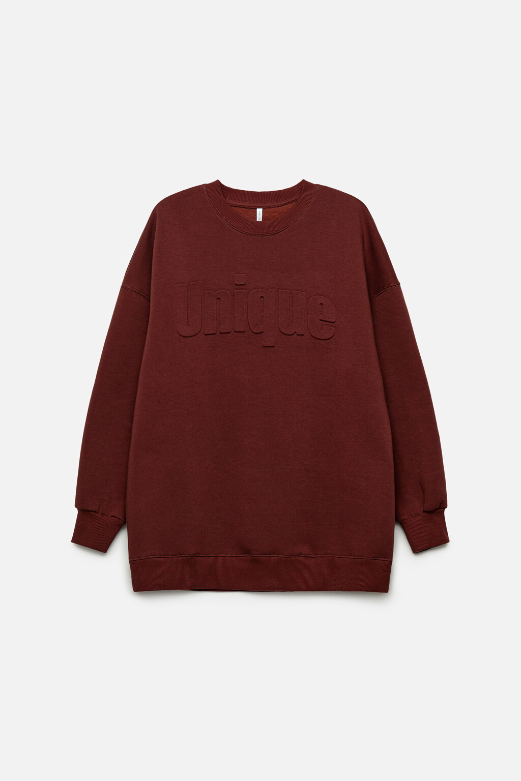 Свитшот хлопковый oversize с принтом - цвет коричневый - 8