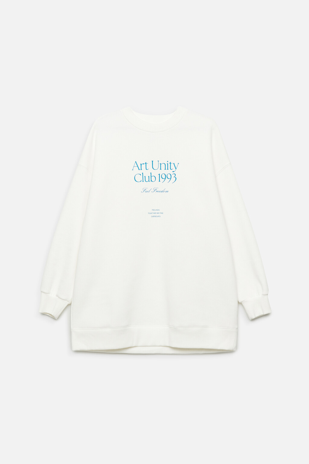 Свитшот хлопковый oversize с принтом - цвет белый - 8
