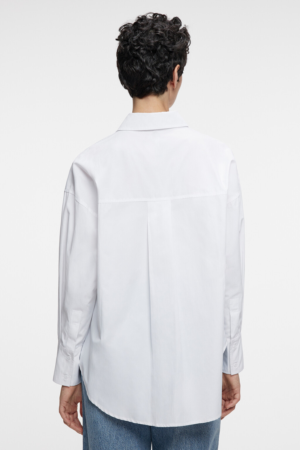 блузка-рубашка oversize хлопковая удлиненная - цвет белый - 3