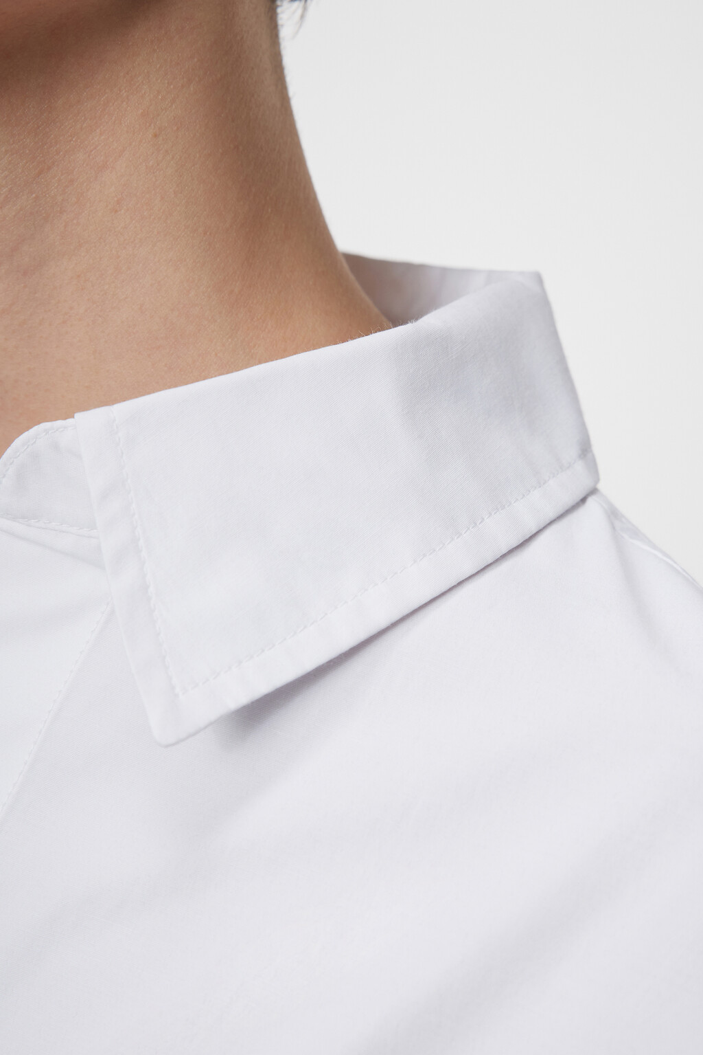 блузка-рубашка oversize хлопковая удлиненная - цвет белый - 6