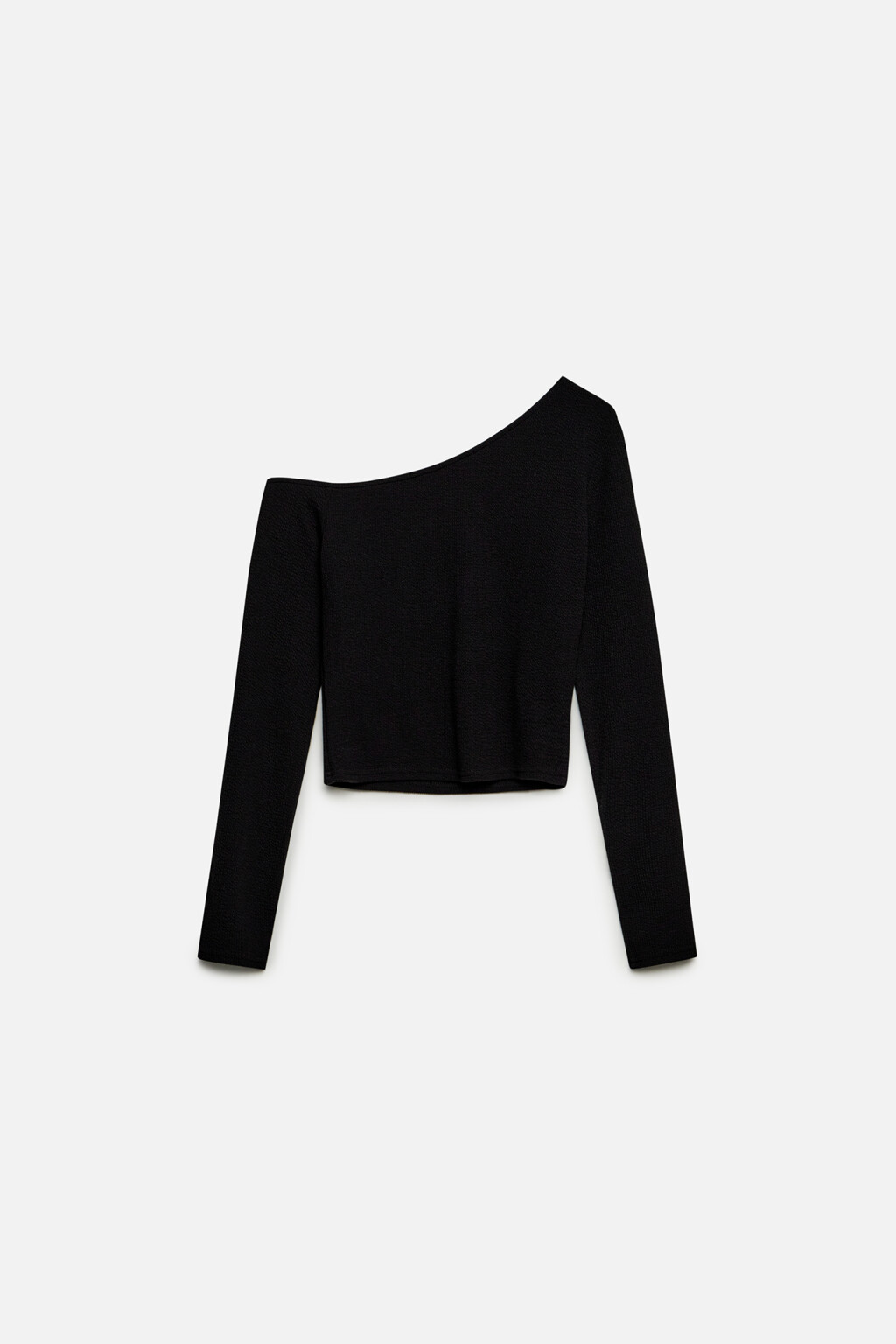 Лонгслив облегающий с открытым плечом - цвет черный - 8