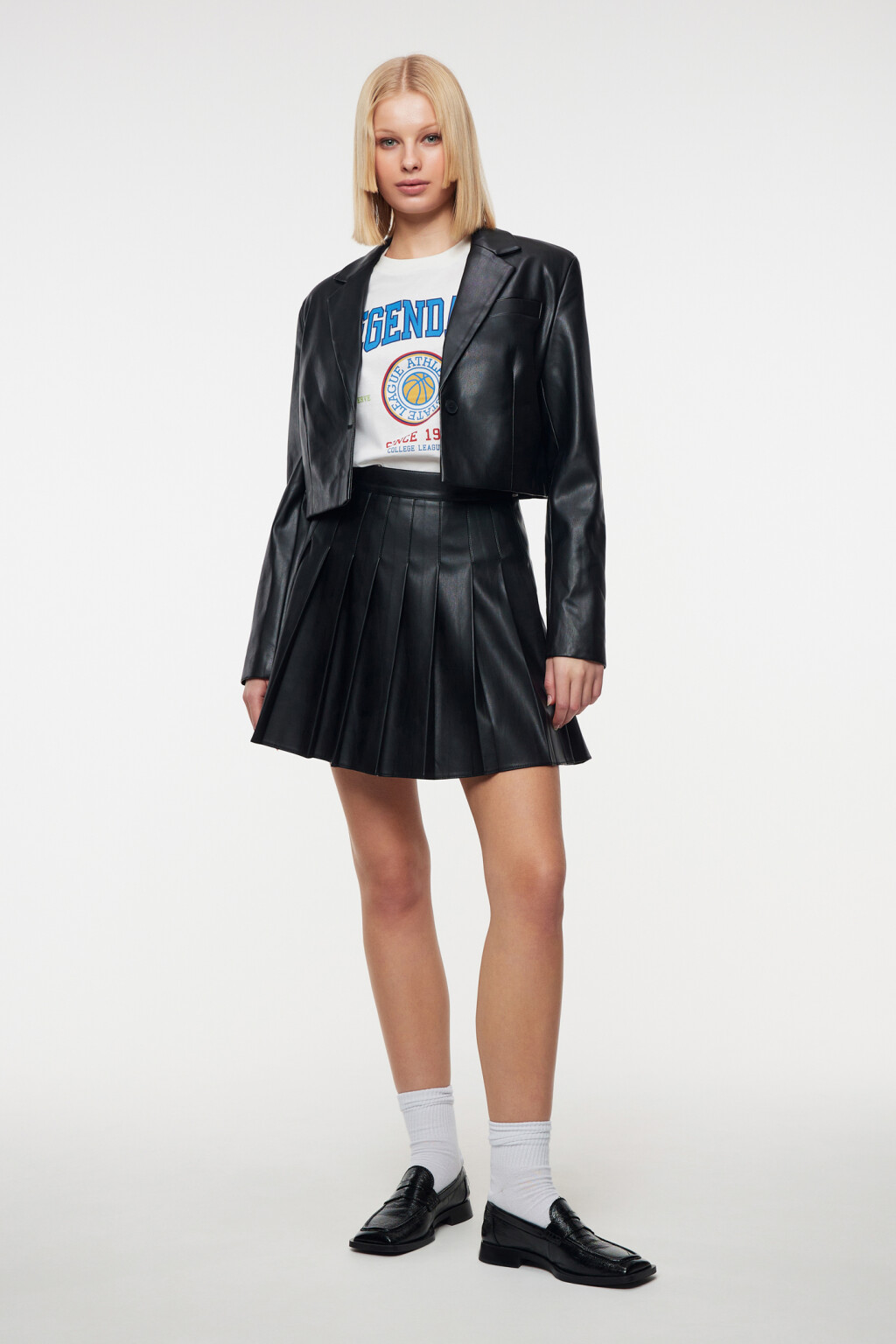 Футболка хлопковая с принтом в университетском стиле - цвет белый - 4