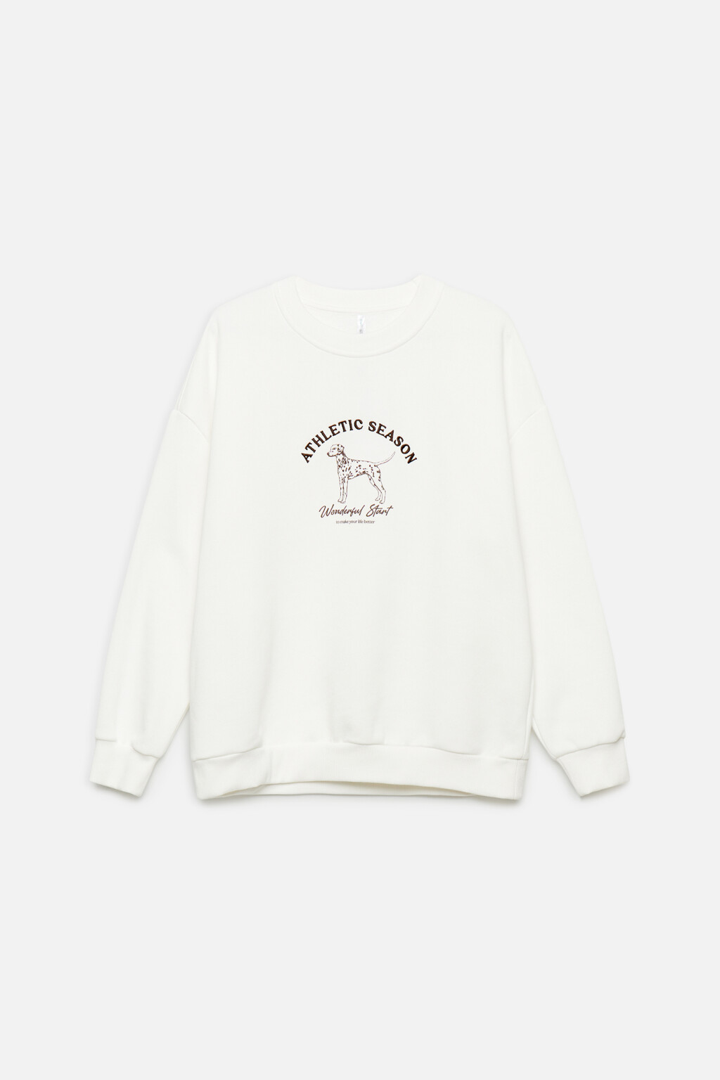 Свитшот oversize хлопковый с принтом - цвет белый - 8