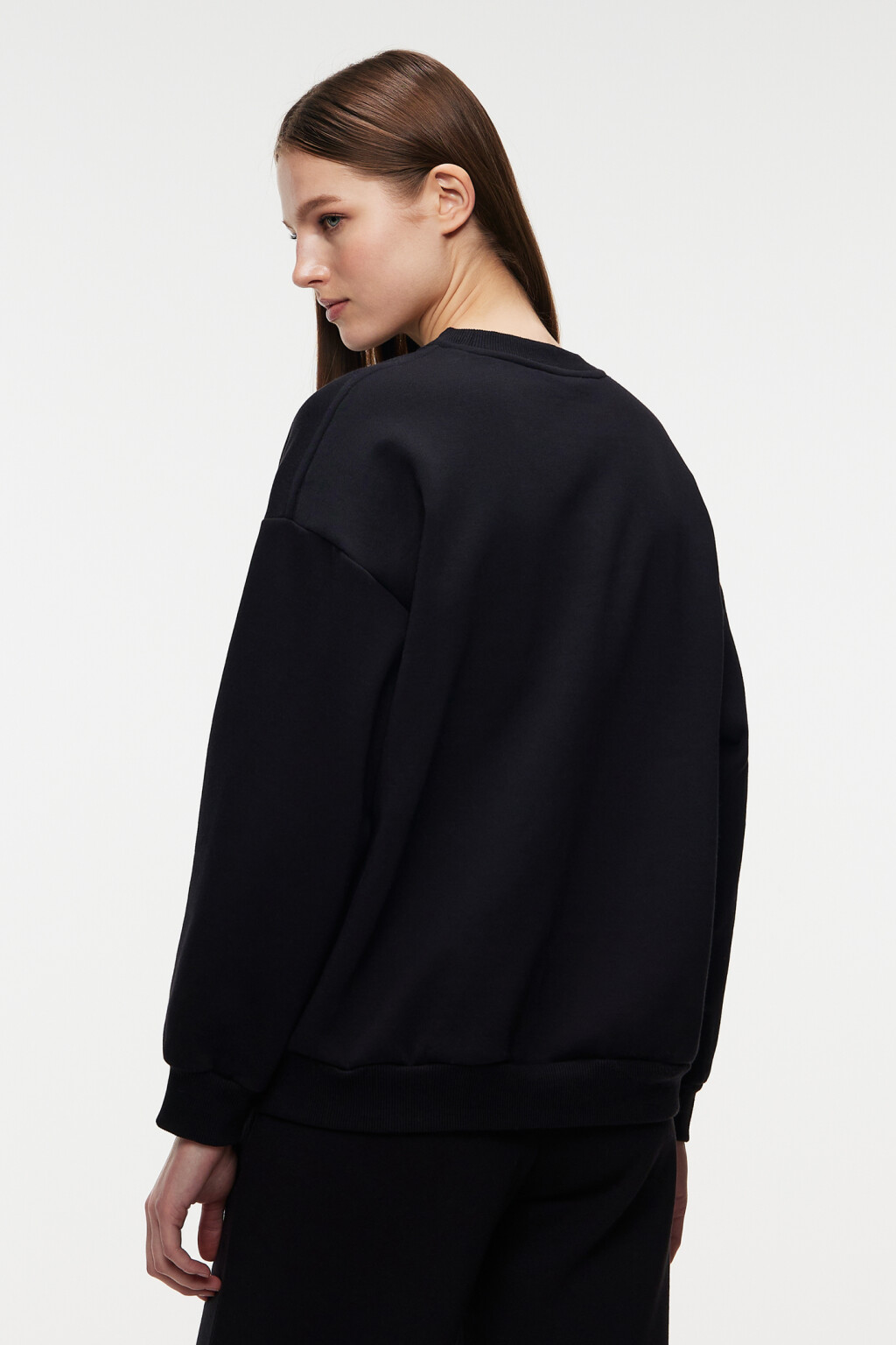 Свитшот хлопковый с принтом-надписью - цвет черный - 3